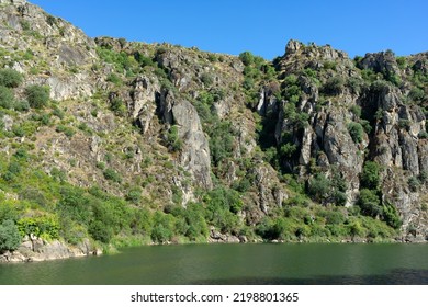 Arribes Del Duero (Douro Gorges) Cliffs Since Touristic Ship.