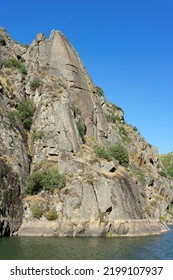 Arribes Del Duero (Douro Gorges) Cliffs Since Touristic Ship.