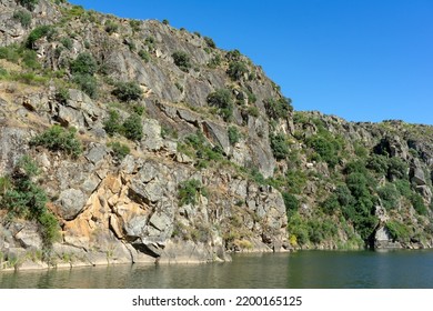 Arribes Del Duero (Douro Gorges) Cliffs Since Touristic Ship.