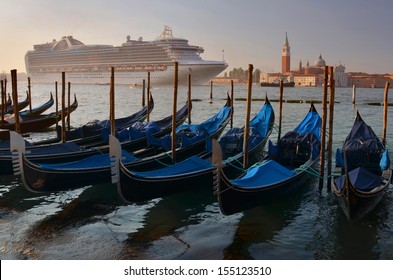 Arrival Of A Cruise Ship To Venice