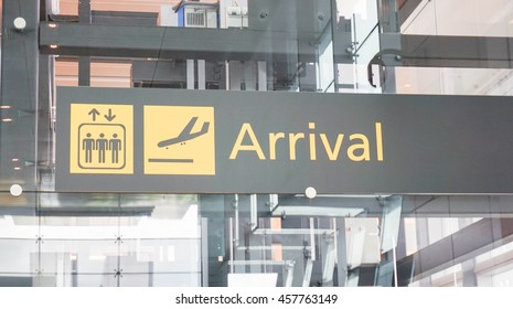 Arrival signboard in the airport