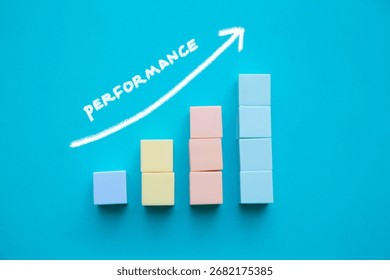 Arrow up and growing graph; Performance improvement concept