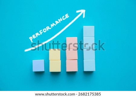 Arrow up and growing graph; Performance improvement concept