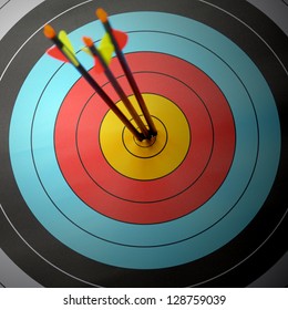 Arrow Hit Goal Ring In Archery Target