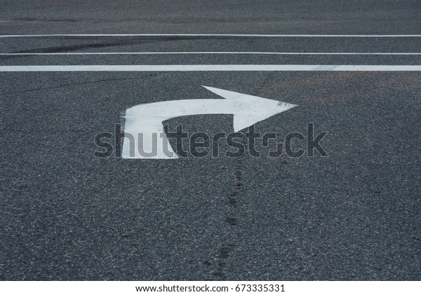 Arrow Indicating
Right Turn on Road,
Canada
