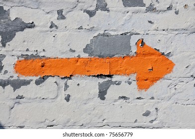 arrow painted on the wall