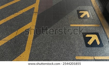 Arrow Sign on Ground, Empty Ground, Sign on Floor, Copy Space...,