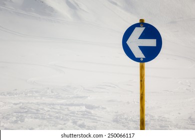 Arrow In The Ski Slope Sign