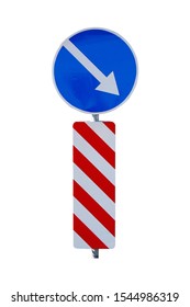 Arrow Traffic Sign Isolated On White Background