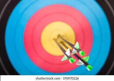 Arrows in archery target
