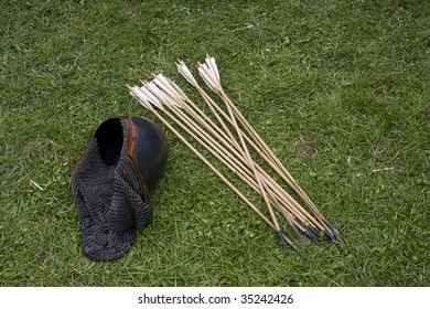 Arrows And Hat Re Enactment Weekend At Kelmarsh Hall England UK