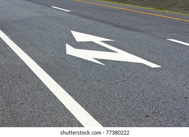 Arrows Showing Left Straight On Road Stock Photo 77380222 | Shutterstock