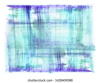 Art Abstract Blue And Violet Hand Painted Texture. Dry Brush Background