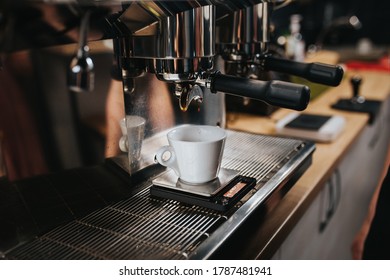 The art of barista in making coffee - professional brewing on expensive equipment - Shutterstock ID 1787481941