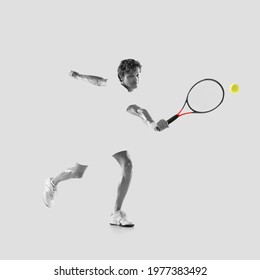 Art Collage Professional Male Tennis Player Stock Photo 1977383492 ...