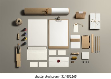 Art and Craft Stationery, Branding Mock-up, with clipping path, isolated, changeable background.