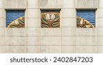 Art Deco style decoration using Magnolia flower on government building in Baton Rouge, the state capital of Louisiana