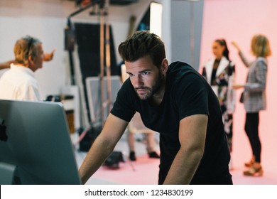 Art Director Checking Photos On A Monitor