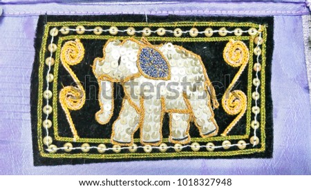 The art of embroidering on the cloth as an elephant.