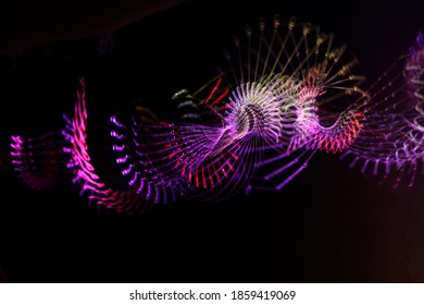 Art exhibit featuring patterns made with lasers