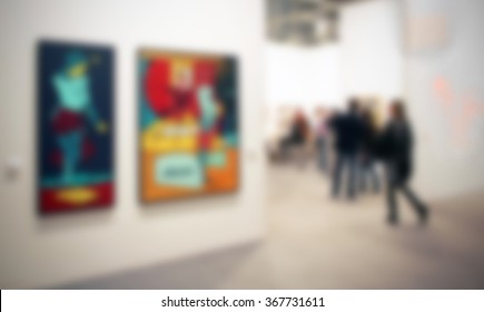 Art Exhibition Background With An Intentional Blur Effect Applied.