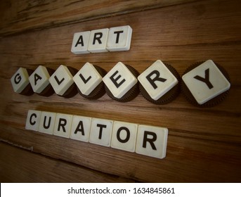 Art Gallery Curator, Word Cube With Background.