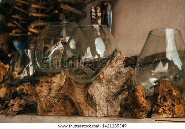 Art Glass Bowls Vases Bali Indonesia Stock Photo Edit Now 1421285549