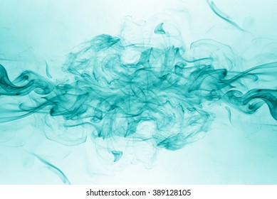 Art Of Green Smoke On White Background