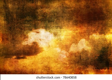 Art Grunge Background Made Of Clouds In Sepia Tones.