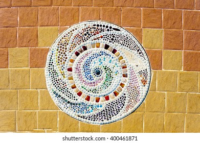 Art mosaic glass on the wall.