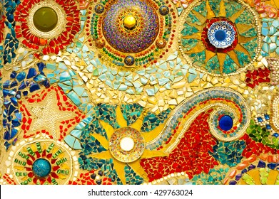art mosaic glass on the wall seamless background tiles colorful texture stained