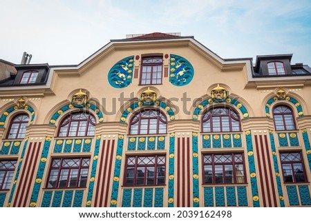 Art Nouveau Buildings in Ainmillerstrasse Street - Munich, Bavaria, Germany