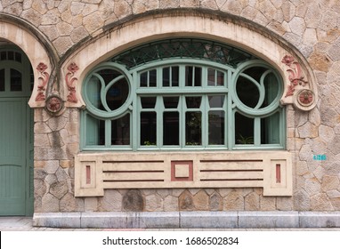 Art Nouveau Window In The Old Town Of Bilbao, Spain