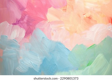 Art oil and acrylic smear blot canvas painting wall. Abstract texture pastel color stain brushstroke texture background. - Shutterstock ID 2290801373