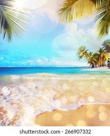 Art Paradise Nature, Summer Sea Tropical Beach Background