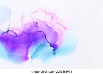 art photography of abstract fluid painting with alcohol ink, pink and purple colors - Shutterstock ID 2081856973