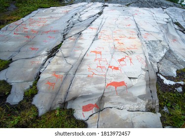 the art rock carvings at Alta, Norway - Shutterstock ID 1813972457