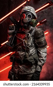 Art Soldier Dressed Armor Gas Mask Stock Photo 2164339935 | Shutterstock