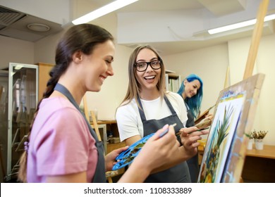 Art Students Painting In Workshop