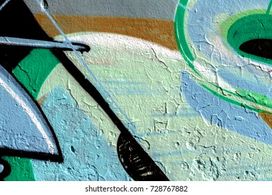 Art under ground. Beautiful street art graffiti style. The wall is decorated with abstract drawings house paint. Modern iconic urban culture of street youth. Abstract stylish picture on wall - Shutterstock ID 728767882