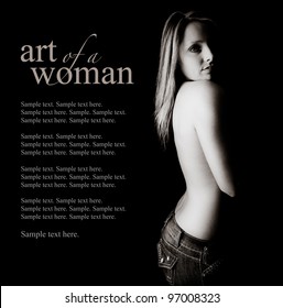 Art of a Woman with Text Space to the Left