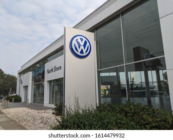 Artarmon, Sydney, NSW, Australia, Jan 03 2020: Closed Empty Showroom Of Automotive VW Volkswagen Dealership Showroom In North Shore Suburb Australia Admist Economy Crisis Hit Vehicle Car Sales