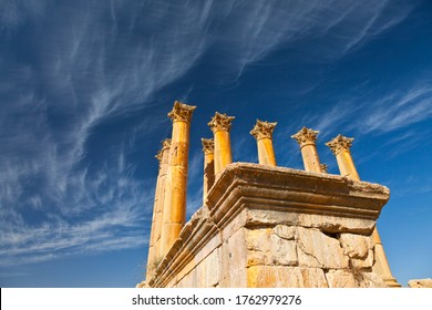 Artemis Or Diana Temple In Jerash Greco-Roman City Or Pompeii Of The East In Northern Jordan, The Middle East, Asia