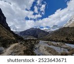 Artesonraju, Piramide de Garcilaso and Chacraraju from the west, Base camp