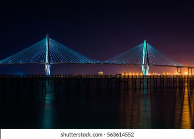 Arthur Ravenel Bridge Over Cooper River Stock Photo 563614552 ...