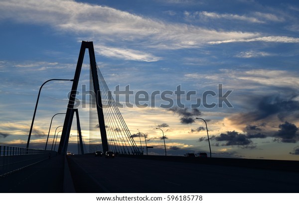 Arthur
Ravenel Jr. Bridge in Charleston, SC at
sunset
