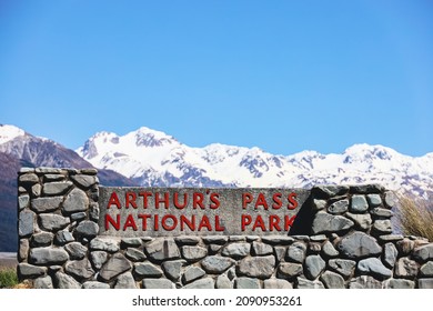 Arthurs Pass National Park Sign