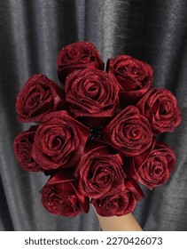artifical rose flower #rose #artificialrose #flower #redrose #sparklingrose #weddingrose