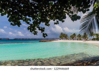 Artificial Beach In Male, Maldives.