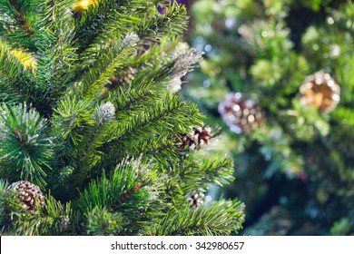 Artificial Christmas Pine Tree Background